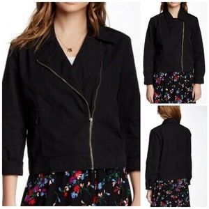 PJK Patterson J Kincaid | Barley Lambskin Leather Trim Moto Style Jacket